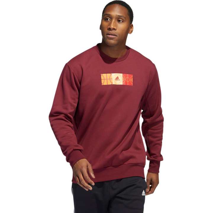 Adidas Adidas Sweatshirts Men's Red Crew Neck Thickened Regular