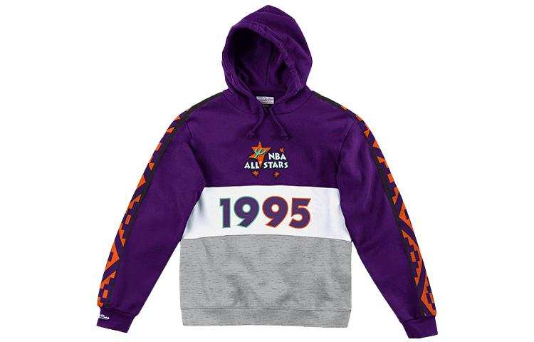 Mitchell Ness Sweatshirts Unisex Purple Hooded Thickened Regular