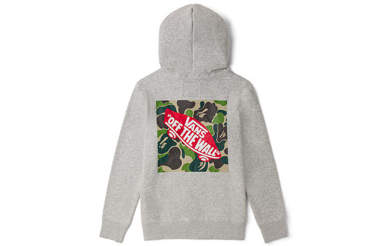 Vans X A BATHING APE Sweatshirts Unisex Gray Hooded Thickened Regular