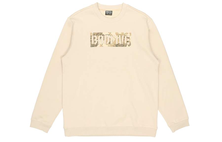 Li-Ning Li Ning Badfive Casual Sports Fleece Lined Long Sleeved Sweatshirt Unisex Apricot Couple's