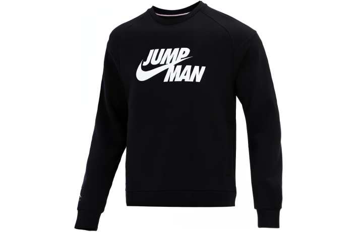 Jordan Jordan Jumpman Sweatshirts Men's Black Crew Neck Thickened Regular