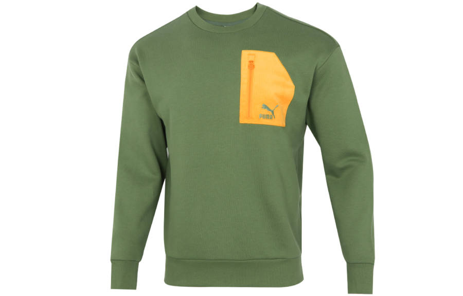 PUMA PUMA Sweatshirts Men's Green Crew Neck Moderate Regular