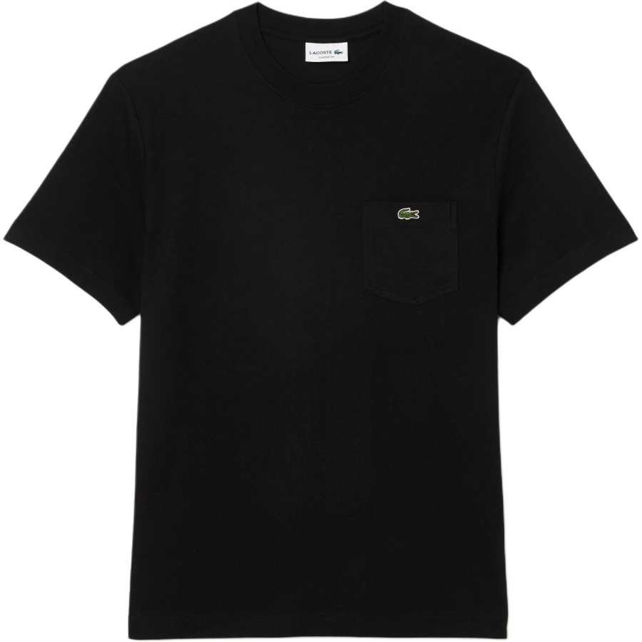 LACOSTE T Shirts Men's Black Crew Neck Moderate