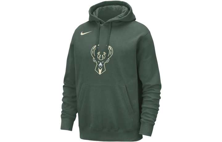 Nike Nike Nba Milwaukee Bucks Essential Fleece Pullover Loose Fit Hoodie