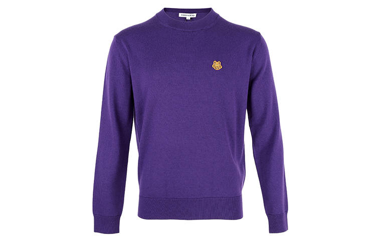 KENZO Sweatshirts Men's Purple Crew Neck Moderate Regular