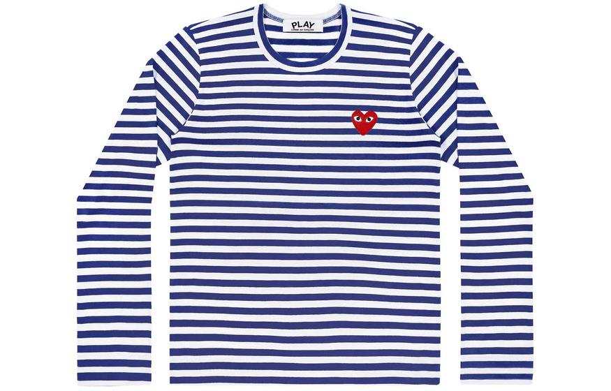 CDG Play T Shirt Unisex Marine Blue