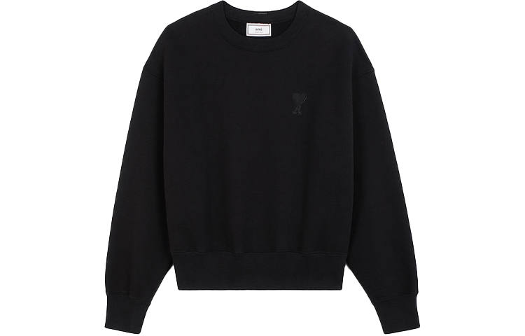 AMIPARIS Sweatshirts Men's Black Crew Neck Moderate Regular