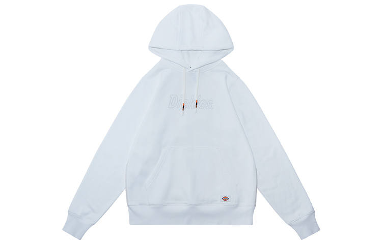 Dickies Logo Fleece Casual Fleece Lined Hooded Sweatshirt Winter Men's White