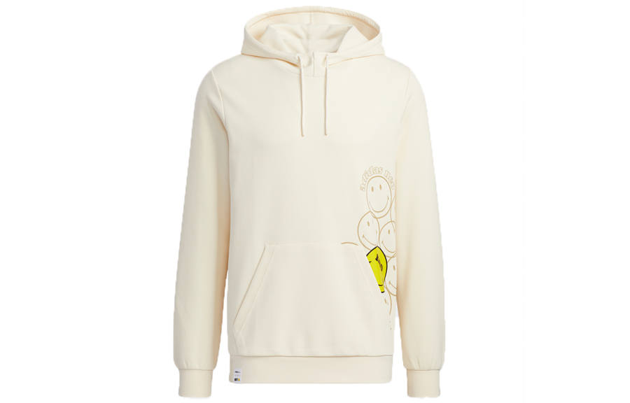 Adidas Neo X SMILEY Sweatshirts Men's Ecru Hooded Moderate Regular