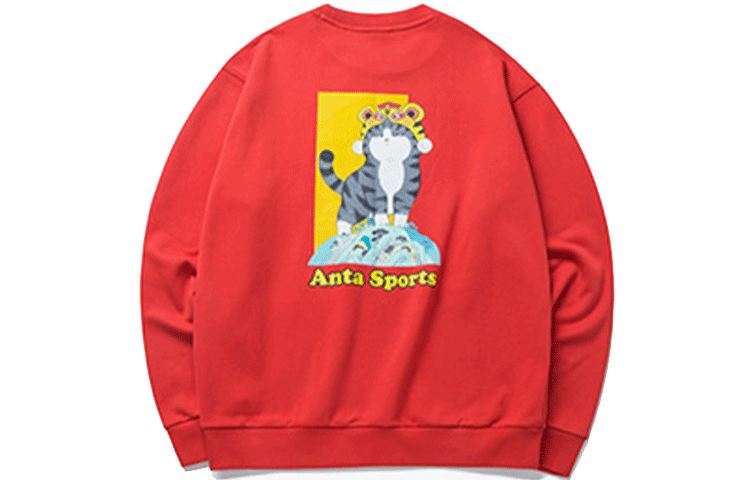 ANTA Life Collection Sweatshirts Unisex Red Crew Neck Moderate