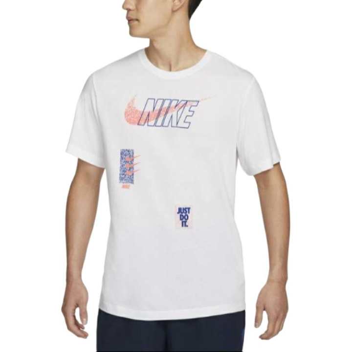 Nike Nike T Shirts Men's White Crew Neck Moderate Straight Fit