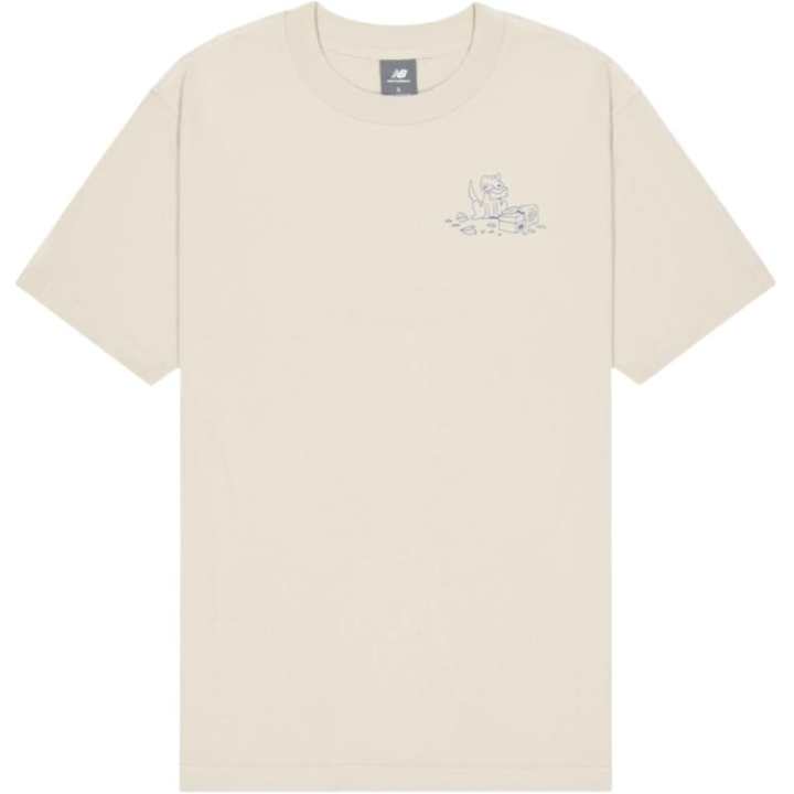 New Balance New Balance T Shirts Men's Ecru Crew Neck Moderate