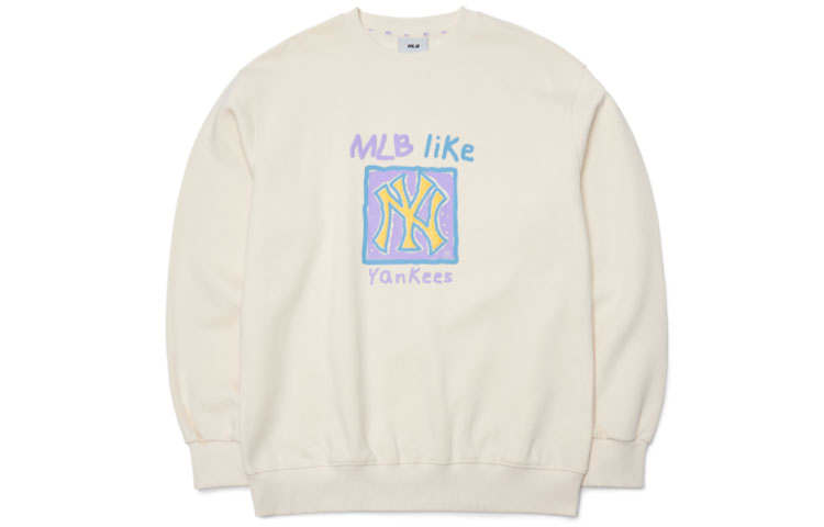MLB New York Yankees Sweatshirts Unisex Beige Crew Neck Moderate Regular