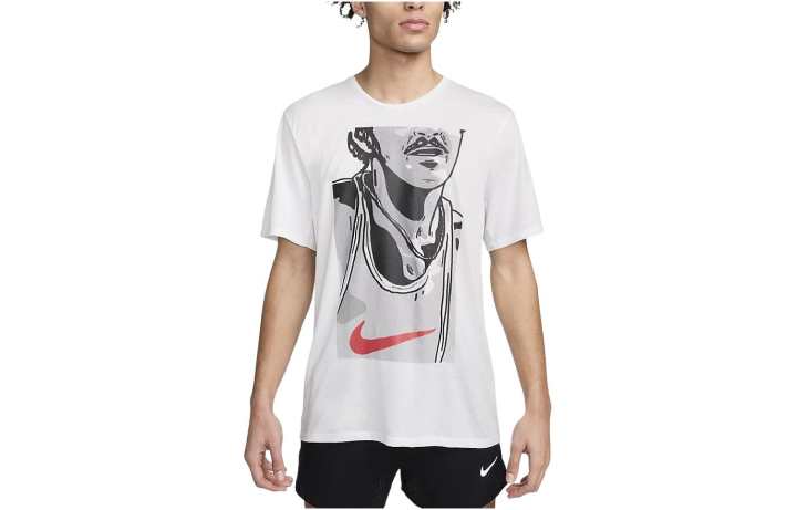 Nike Nike Dri Fit Rise 365 Running T Shirt Men's Mountain Peak White
