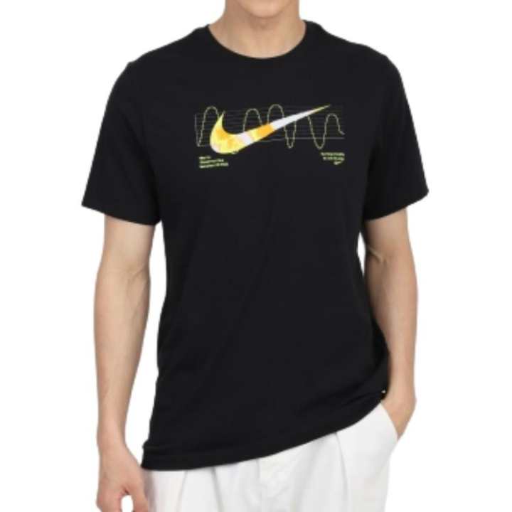 Nike Nike T Shirts Men's Black Crew Neck Moderate Straight Fit
