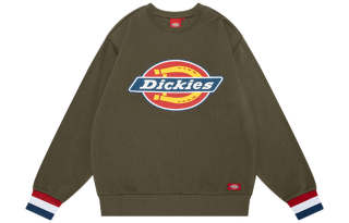Dickies Sweatshirts Unisex Army Green Crew Neck Moderate Regular