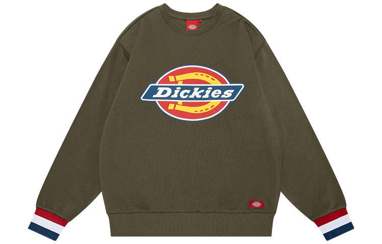 Dickies Sweatshirts Unisex Army Green Crew Neck Moderate Regular