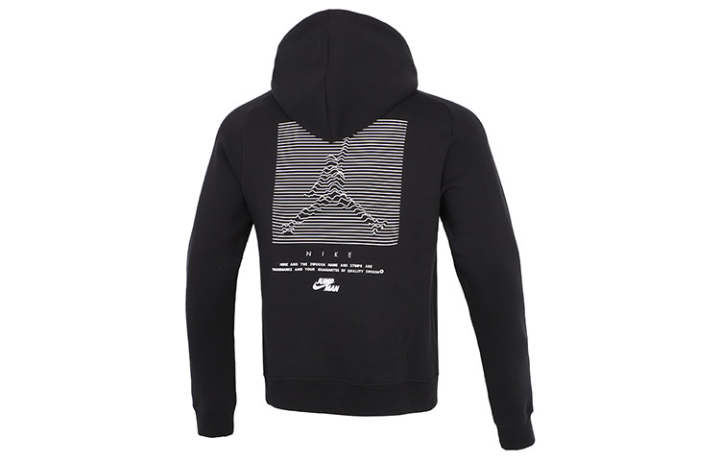 Jordan Jordan Casual Sports Hooded Fleece Lined Sweatshirt Winter Men's Black