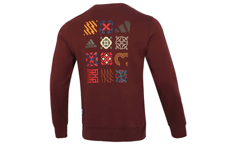 Adidas Adidas Sweatshirts Men's Dark Red Crew Neck Moderate Regular