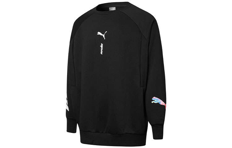 PUMA Sweatshirts Unisex Black Crew Neck Moderate Regular