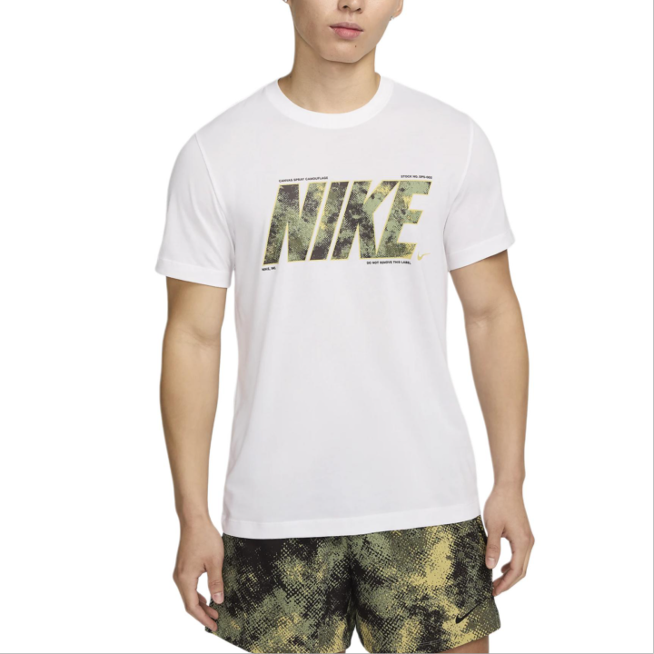 Nike Nike T Shirts Men's White Crew Neck Moderate Straight Fit