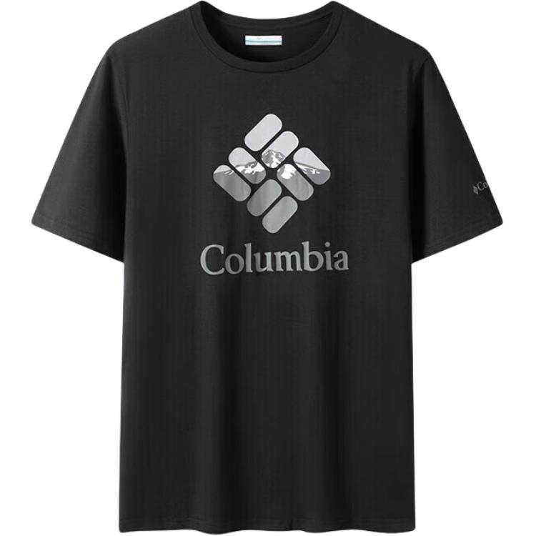 Columbia T Shirts Men's Black 006 Crew Neck Moderate Straight Fit
