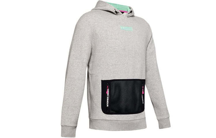Under Armour Sweatshirts Unisex Gray Hooded Moderate Regular