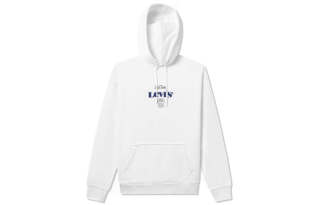 Levis Sweatshirts Men's White Hooded Moderate Regular