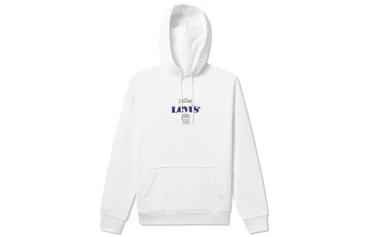 Levis Levis Sweatshirts Men's White Hooded Moderate Regular