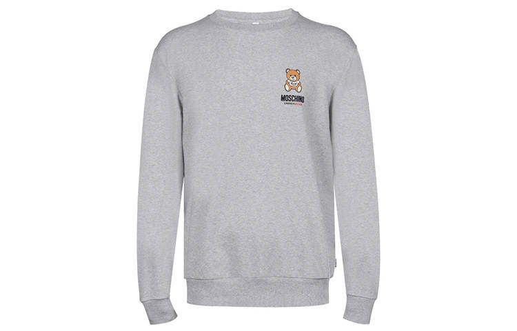 MOSCHINO Sweatshirts Men's Gray Crew Neck Moderate Regular