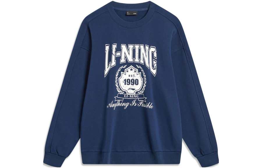 Li-Ning Li Ning Sports Fashion Collection Sweatshirt Unisex Dark Ship Blue