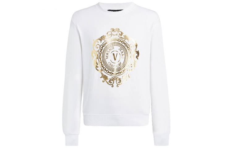 VERSACE JEANS COUTURE Sweatshirts Men's White Crew Neck Moderate