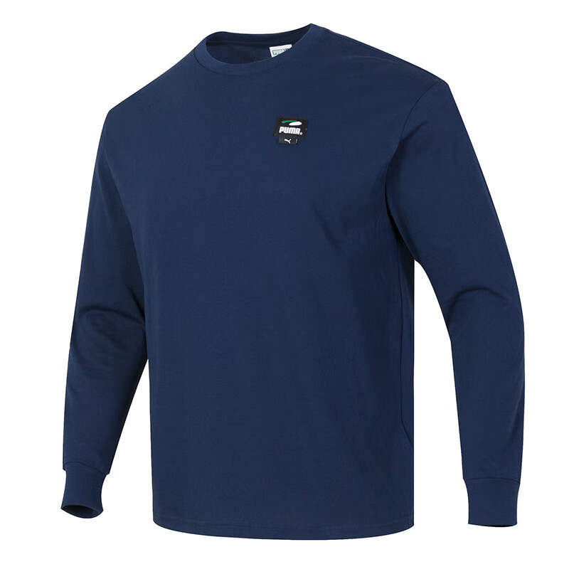 PUMA T Shirts Men's Blue Crew Neck Moderate Straight Fit