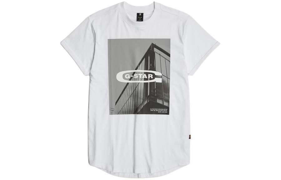 G-STAR RAW G STAR RAW T Shirts Men's White Crew Neck Moderate Straight Fit