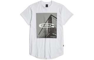 G-STAR RAW G STAR RAW T Shirts Men's White Crew Neck Moderate Straight Fit