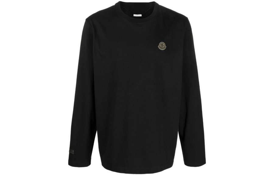 Moncler Sweatshirts Men's Black Crew Neck Moderate Other