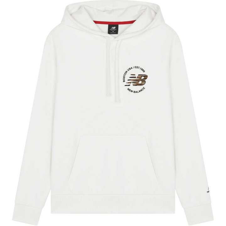 New Balance New Balance Sweatshirts Men's White Hooded Moderate Regular