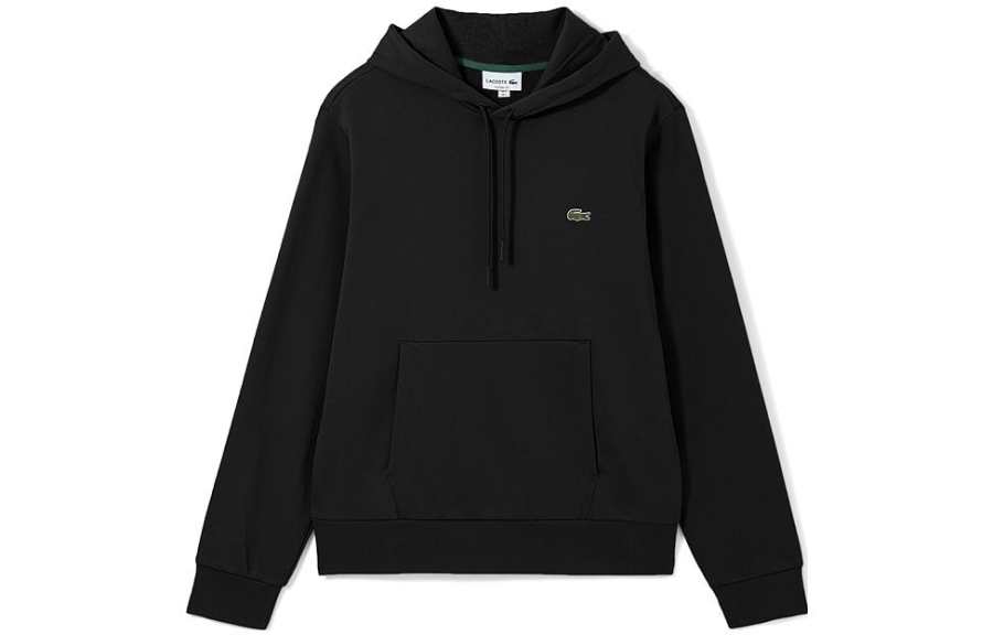 LACOSTE LACOSTE Sweatshirts Men's Black Hooded Moderate Regular