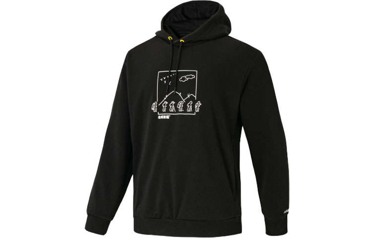 Adidas Neo X Left Hamton Road Sweatshirts Unisex Black Hooded Moderate Regular