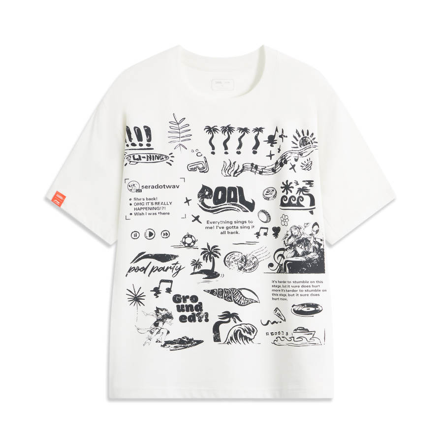 Li-Ning Li Ning Sports Life Collection T Shirt Unisex White