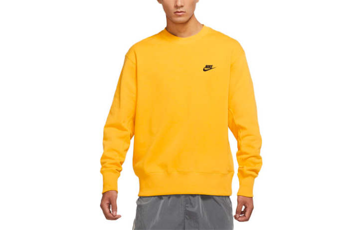 Nike Nike Sweatshirts Men's Yellow Crew Neck Moderate Regular