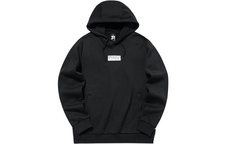 ANTA Basketball Collection Sweatshirts Men's Black Hooded Thickened Regular