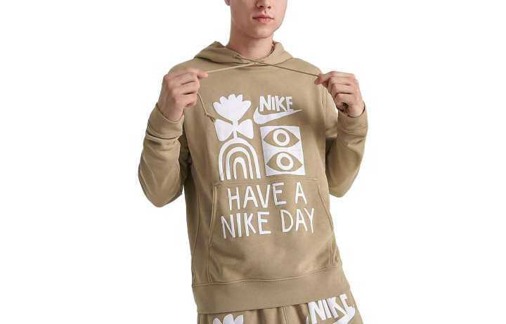 Nike Nike Sweatshirts Men's Khaki Hooded Moderate Regular