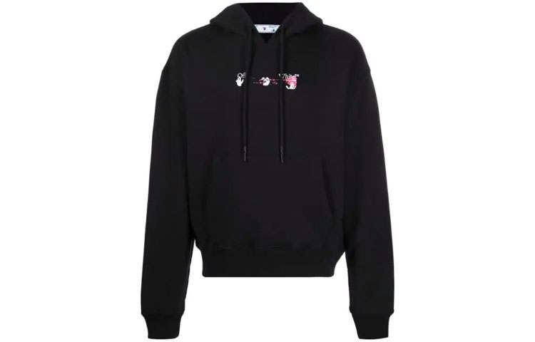 OFF-WHITE OFF WHITE Acrylic Arrow Logo Print Hooded Sweatshirt