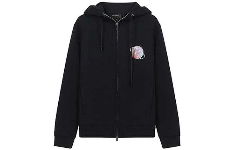 EMPORIO ARMANI Sweatshirts Men's Black Hooded Moderate Regular