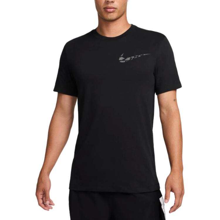 Nike Nike T Shirts Men's Black Crew Neck Moderate Straight Fit