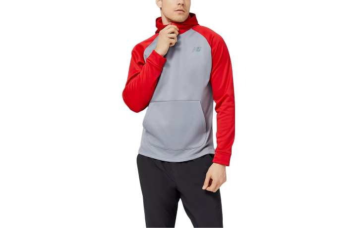 New Balance New Balance Sweatshirts Men's Gray Red Hooded Moderate Mock Two Piece