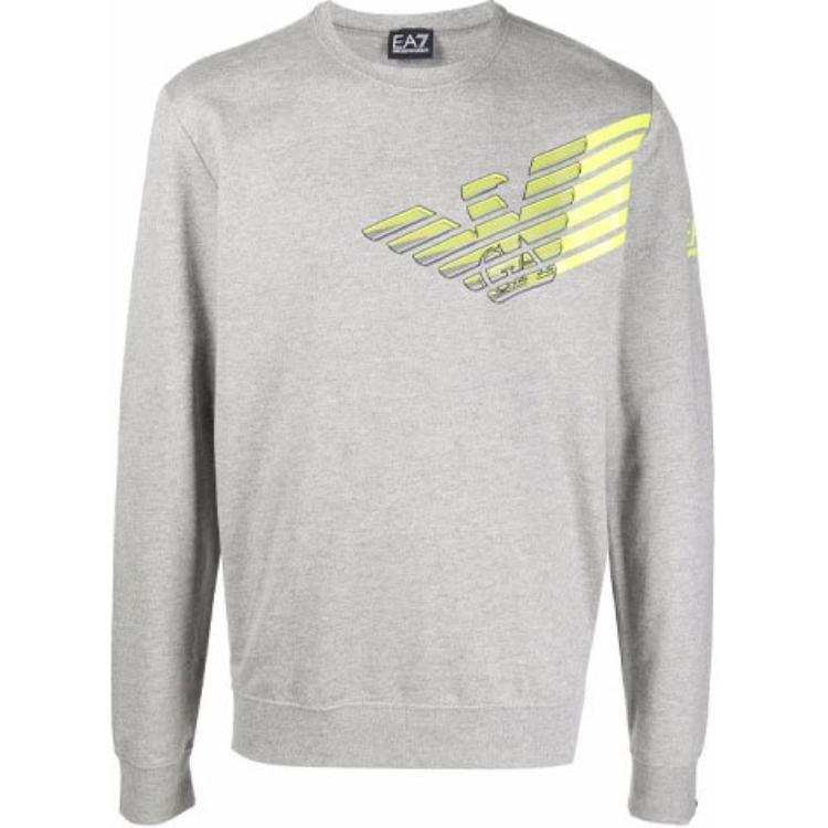 EMPORIO ARMANI Sweatshirts Men's Gray Crew Neck Moderate Regular