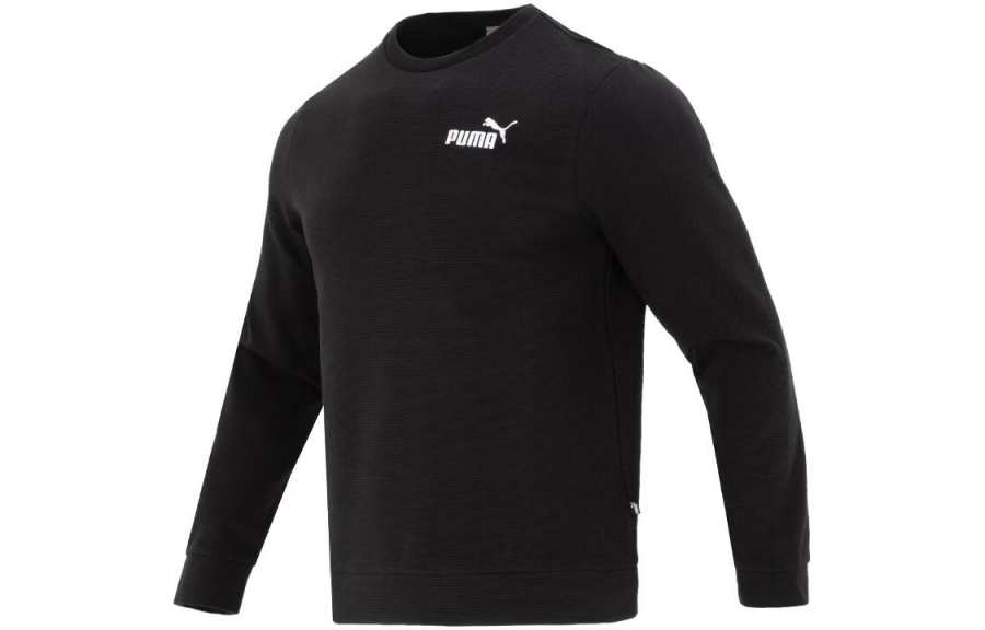 PUMA PUMA Sweatshirts Men's Black Crew Neck Moderate Regular