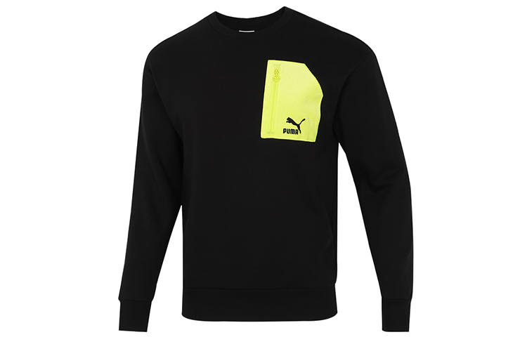 PUMA PUMA Sweatshirts Men's Black Crew Neck Moderate Regular
